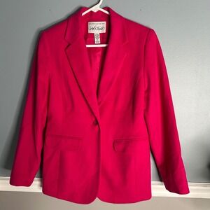 Lord & Taylor Exclusively For You Pink Wool Blend Blazer Jacket Size 4‎